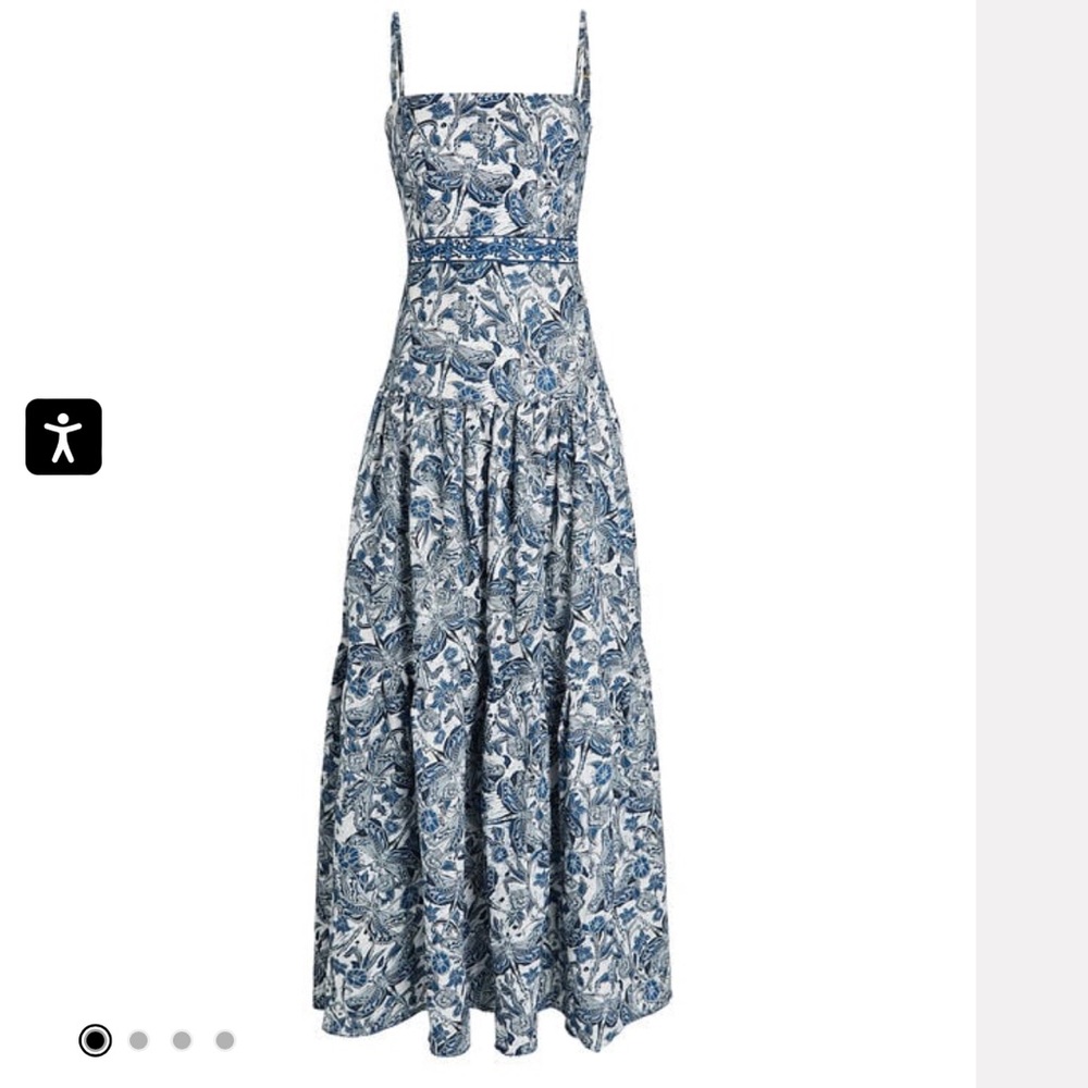 NWOT AGUA BY AGUA BENDITA Lima Printed Linen Maxi Dress, size medium